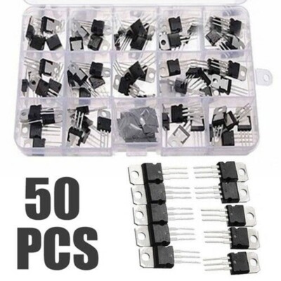 60x Transistor-Set – 10 Werte Spannungsregler (L78xx, L79xx, LM317) In Kunststoffbox, Für DIY & Reparatur