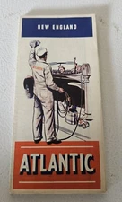 1947 Atlantic Gas Station Road Map: New England USED