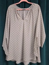 Show Me Your Mumu Women's Astrid Tunic Long Sleeve Polka Dot V Neck Size Medium