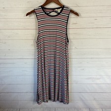 American Eagle Soft & Sexy Striped Tank Dress Sz Medium Red Stripe Back Cutout