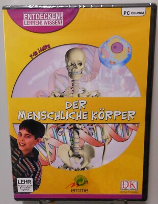 Der menschliche Körper PC Software CD-ROM Entdecken Lernen Wissen Kinder #T411