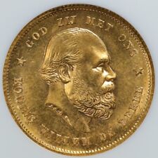 Netherlands 1887 10 Gulden King Wilhelm Gold 10G MS66 NGC 196324-001 KM#106