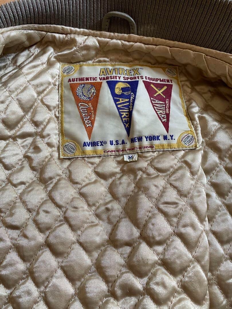 Avirex USA Authentic Varsity Leather Jacket Size M Used Rare