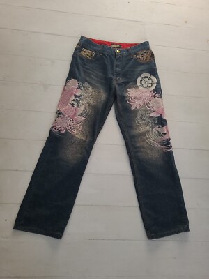 Bukkirabou Men's Denim Jeans Pants Koi Fish Japanese
