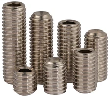 M8 Machine Set Screws 12.9 Grade Steel Plated Nickel Hexagon Socket Concave End