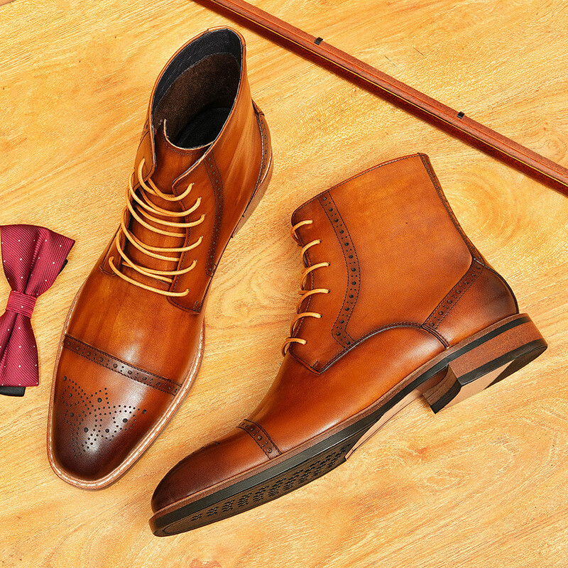 SAOLA Scarpe stivaletti invernali alti Oxford inglesi intagliati Brogue business formali