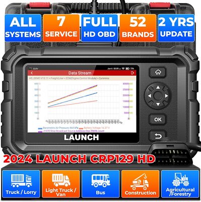 LAUNCH CRP129 HD Heavy Duty Truck Diesel Scanner DPF Regen Speed Limit Adjust