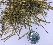 Head Pins, Gilt Plated Brass 0.28" Diameter 21 Gauge 1 Inch Long 1 Pound 5,488 