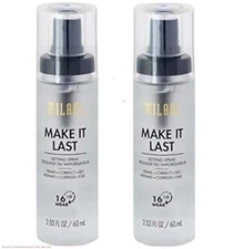 2 PACK!!! Milani Make It Last Prime + Correct + Set Makeup Setting Spray -2.03oz