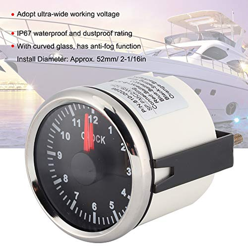 Dashboard Time Clock, 2In Universal -12 Hourmeter Clock Instrument Panel Gauges - Picture 6 of 9