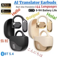 AI Translation Headphones 144 Languages Real-time Translator Earbuds