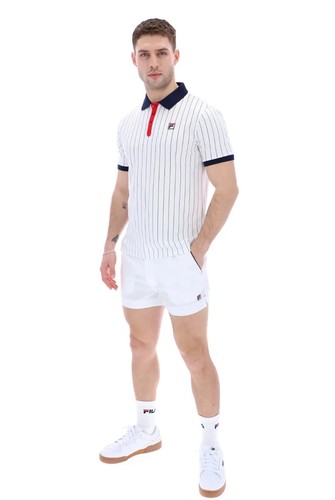 FILA Mens Cotton Borg Retro Vintage BB1 Stripe Polo Shirt T shirt top S to 4XL - Picture 10 of 53