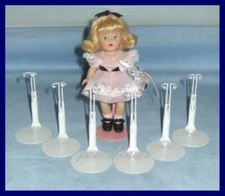 6 WHITE 1101 Kaiser Miniature Doll Stands fit 5.5 inch tall Mini Ginny