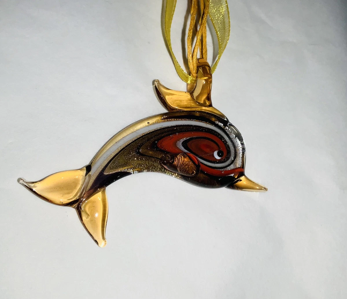 Glass store dolphin necklace