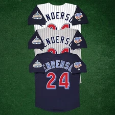 Rickey Henderson 1997 Anaheim Angels Men's Home/Road/Alt Jersey w/ Jackie Patch