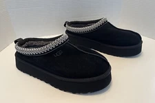 UGG TAZZ PLATFORM SUEDE SLIPPERS 1122553 WOMEN'S BLACK SIZE 10