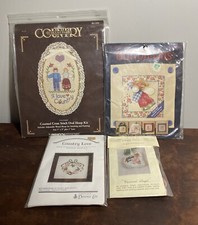 Lot 4 Mix Lot Of Cross Stitch Kits D
