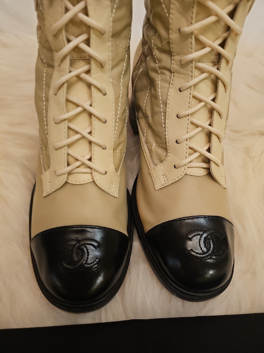 靴 CHANEL 36,5 size 39.5EU NEW CHANEL Mesh Suede Calfskin Grained Womens CC