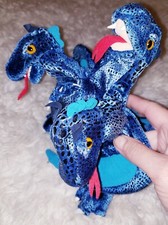 Folkmanis Blue 3 Headed Dragon 18" Plush Hand Puppet - Perfect 