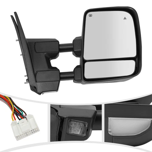 For 17-22 Nissan Titan Power Heated Towing Mirror w/Blind Spot Right Side Mirror