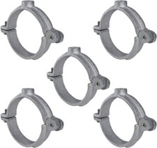 Split Ring Pipe Hanger 1-1/2" Hinged, Galvanized Iron, 3/8" Thread, Industrial