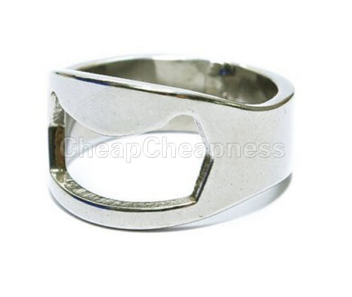 Enduring 1X Stainless Bottle Opener Finger Ring Bar Beer Tool Size 10(20mm) SEK7 - Afbeelding 1 van 4