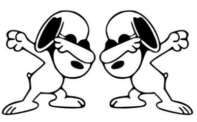 2x Aufkleber Snoopy , 10x9cm (Einer) , links und rechts, Sticker Comic Serie