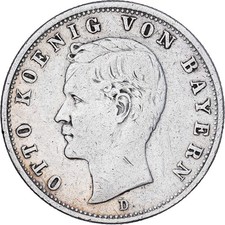 #1167766 Deutsch Staaten, BAVARIA, Otto, 2 Mark, 1904, Munich, Silber, S+, KM: