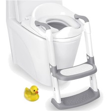 Space-Saving Foldable Potty Training Seat for Boys Girls Lightweight Grey