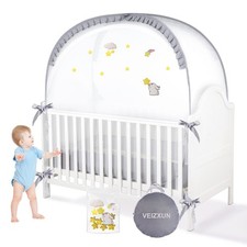 VEIZXUN Pop-Up Crib Tent for Baby, Breathable Mosquito Net, Anti-Climb, Safe