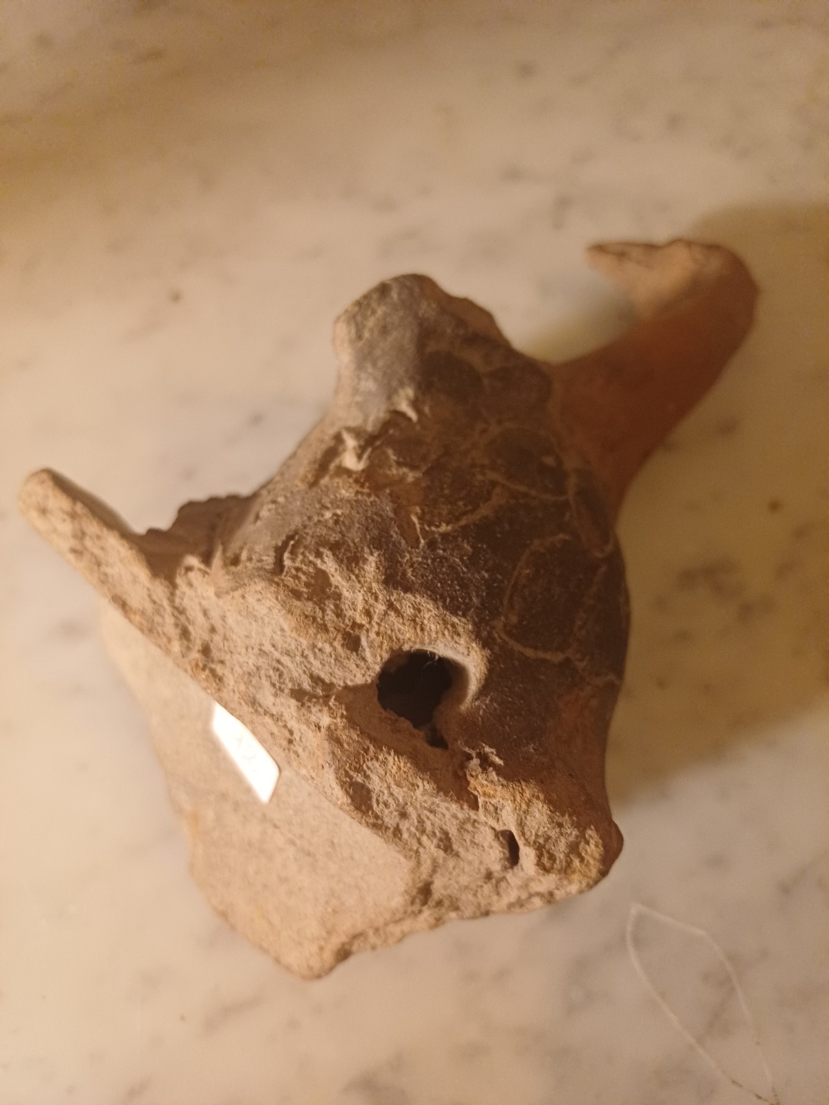 Zoomorphic tile depicting a goose. Indonesia Madjapahit 13th, 15th century