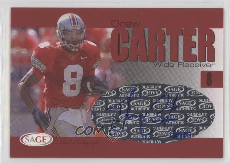 2004 SAGE Red /700 Drew Carter #A4 Rookie Auto RC 0p5