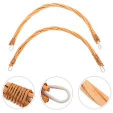 2 Pcs Picnic Basket Replacement Handles Woven Rattan Grip Basket Handle