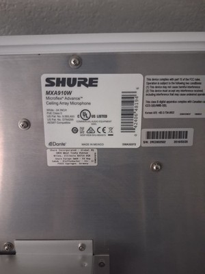 Shure MXA910W Microflex Advance Ceiling Array Microphone - Fair Condition