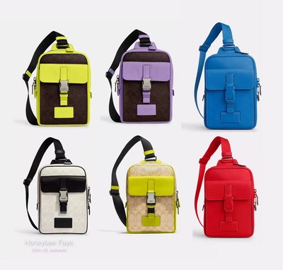 NWT Coach men's Track Pack In Colorblock/ Signature Canvas | eBay