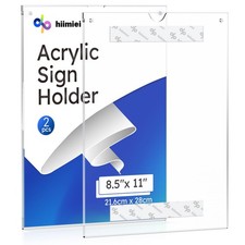 Acrylic Sign Holder 8.5 x 11 Wall Mount with Paper Fixing Magnet and Double-S...