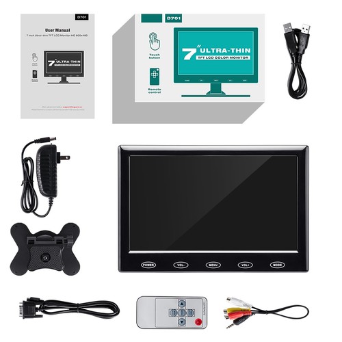 HD CCTV Praktisch Monitor Display Auto Video Bildschirm AV/VGA/HDMI Touch-Tasten - Bild 14 von 15