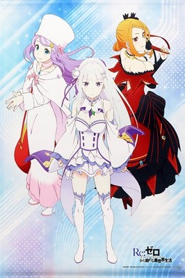 Re:Zero Season 3 Emilia Anastasia Priscilla B2 Tapestry 51x72in