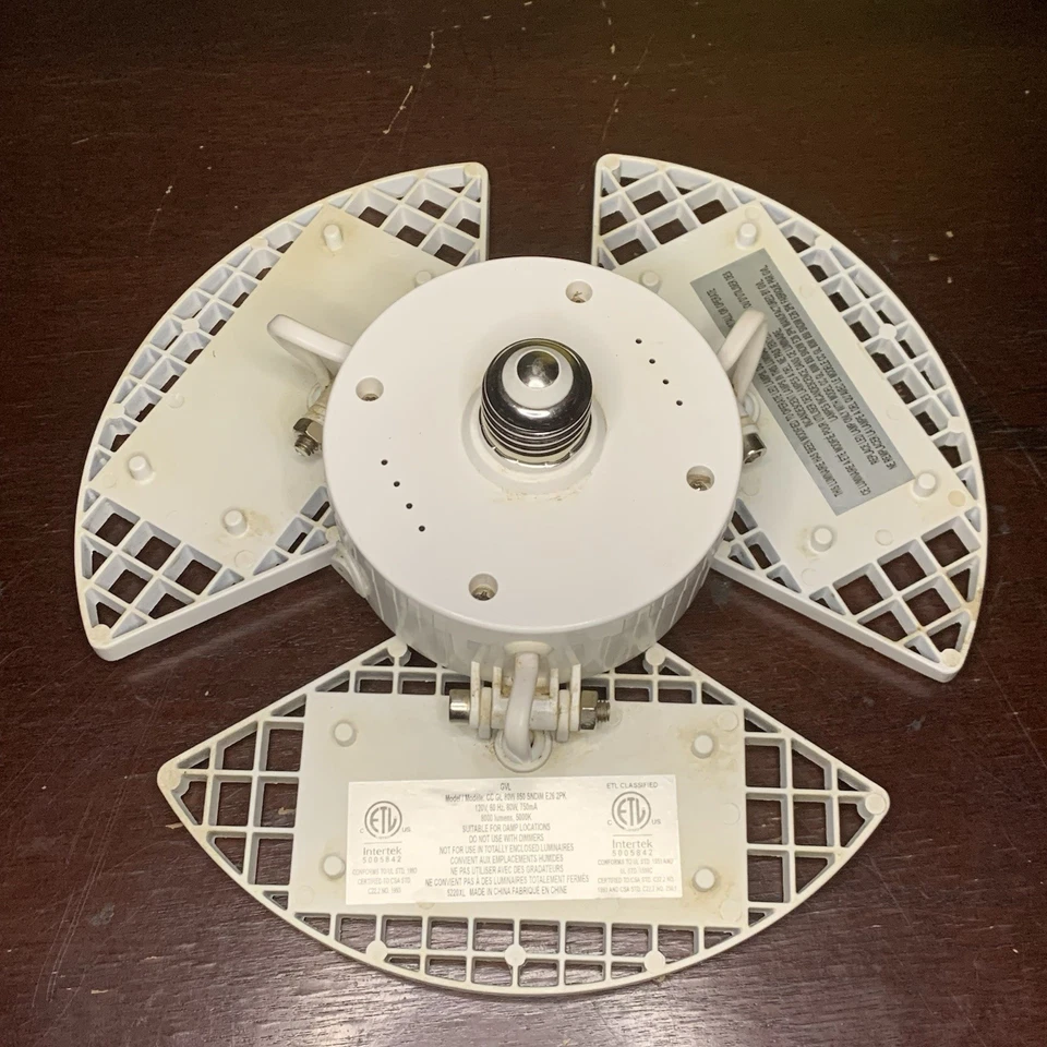 3-Panel 8000 Lumens, Direct LED Retro-Fit E26 Indoor Garage Work Light On/Off - Image 3 of 4