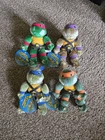 Vintage 1989 TMNT Plush Toy Lot NEW w/ Tags & Suction Cups Ninja Turtles Set