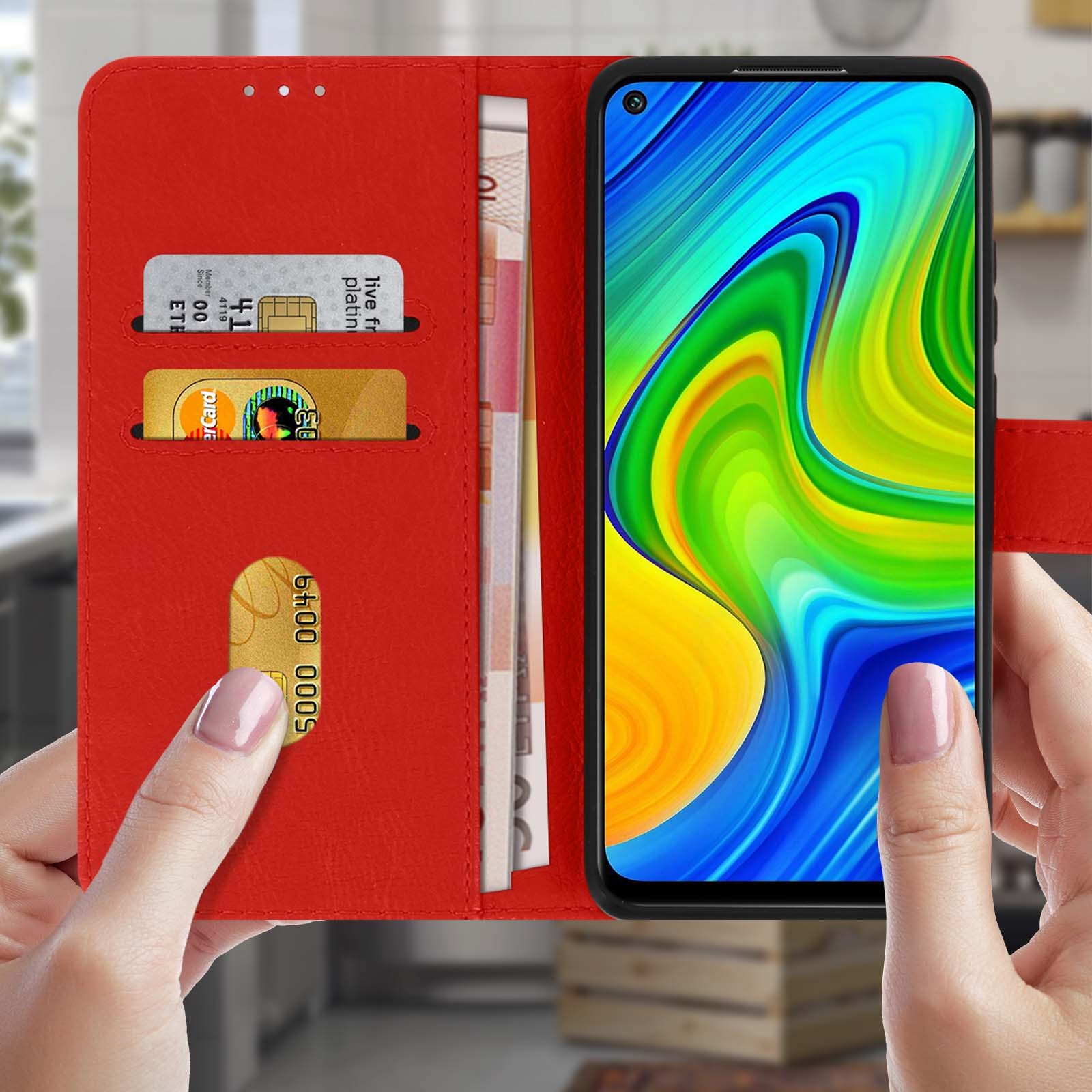Coque Xiaomi Redmi Note 9 rouge pour ne plus perdre vos cartes - 3