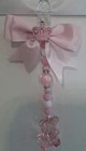 Pram charms*new*pink Crystal Teddy With Mixed Beads Pink Bow 