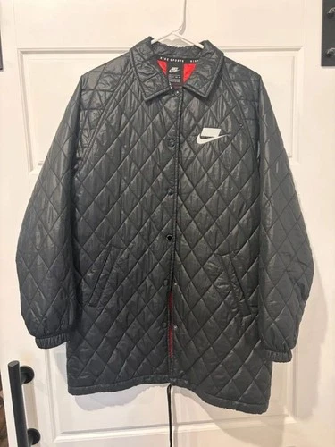 Nike Sport Woman's Diamond Quilted Thermore Fill Oversized Black Jacket Sz XS - product listing photo