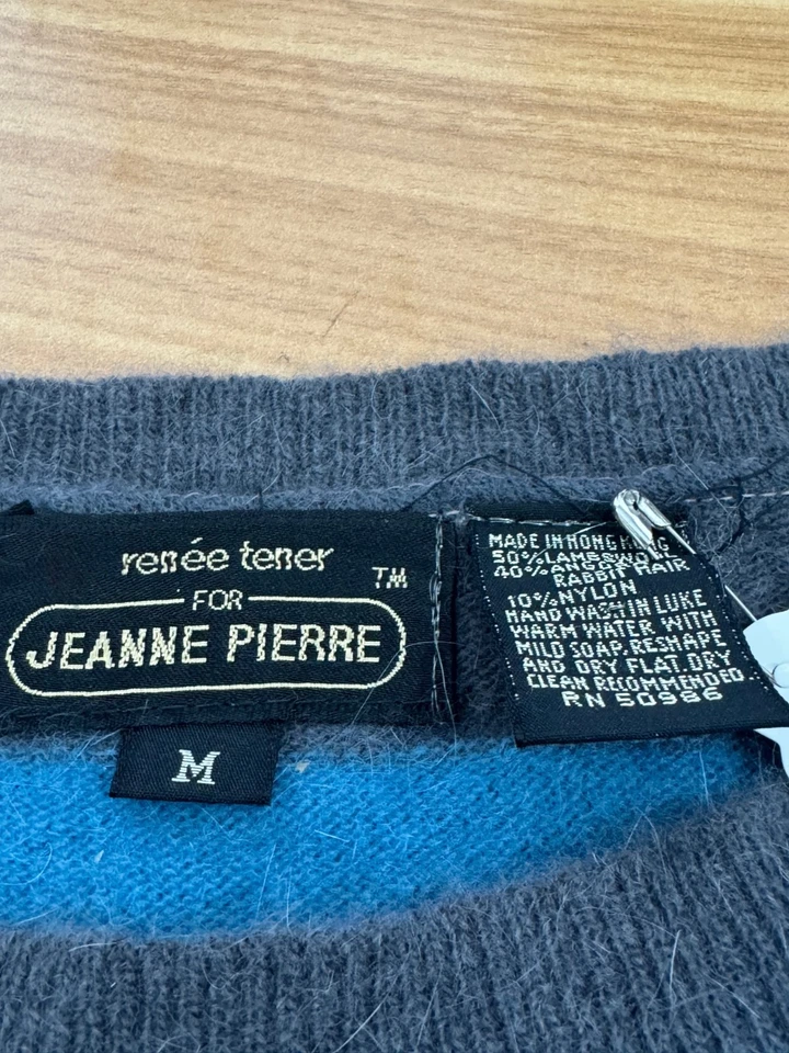 Suéter Jeanne Pierre Renee Tenerife Vintage Colorblock Lana de Cordero Angora Talla M Foto 3 de 3