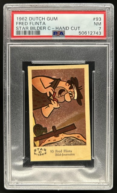 1962 Dutch Gum Fred Flintstone Star Bilder C Hand Cut #93 PSA 7