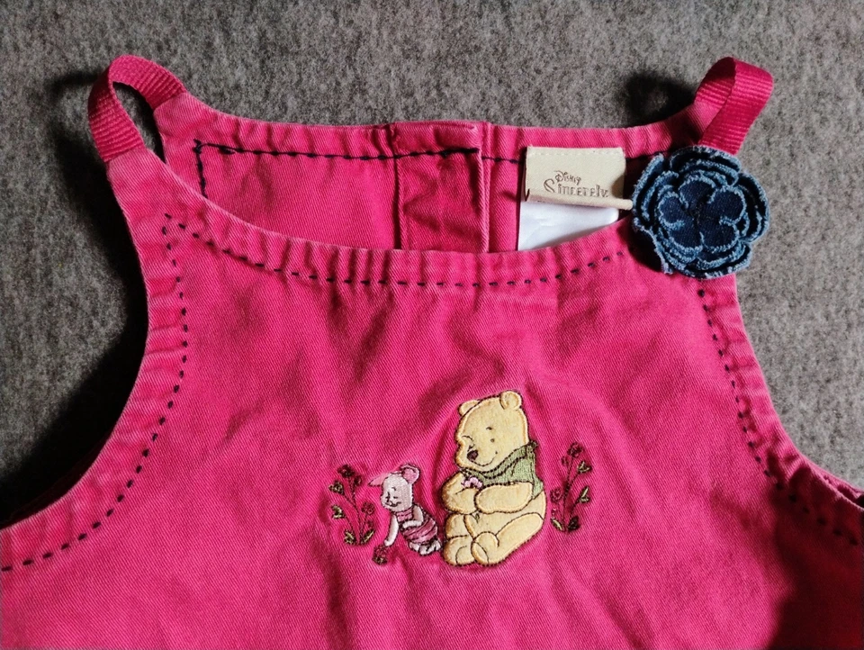 Vestido Vintage Disney Winnie the Pooh 2T Niñas Pequeñas Rosa Sinceramente Pooh Piglet Foto 2 de 4