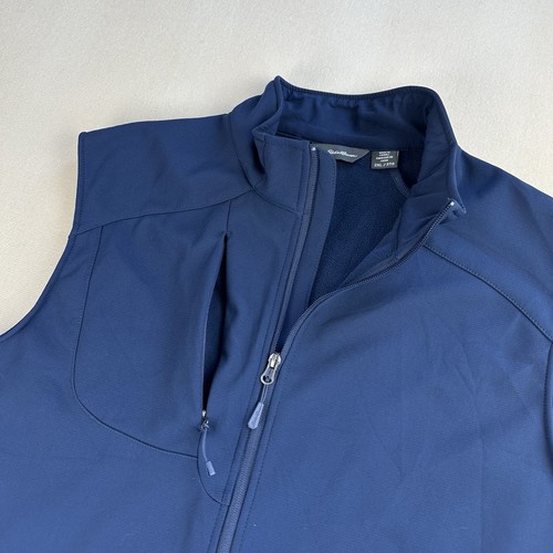 Eddie Bauer Stretch Soft Shell Vest Men 2XL Navy Fleece Lined Full Zip Hike Golf - Picture 8 of 20