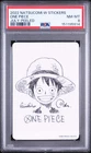 PSA8 Monkey D. Luffy ONE PIECE Natsukomi W Sticker Eiichiro Oda Sign