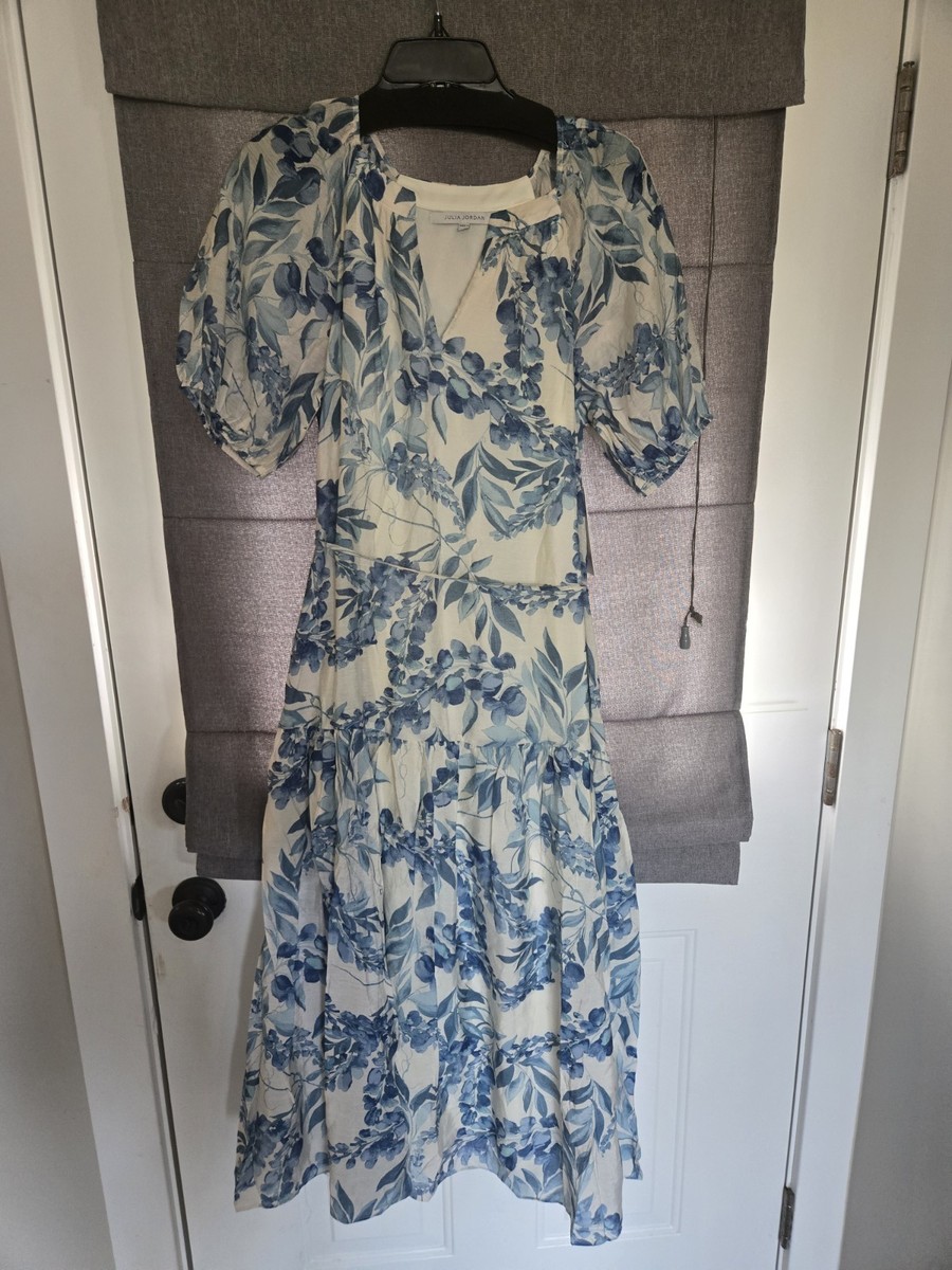 Julia Jordan Women's Puff Sleeve Midi Dress - Blue - Casual Dresses