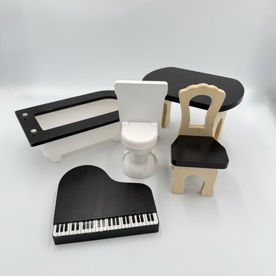 KidKraft Amelia Dollhouse Furniture Lot - Bathtub Toilet Table Chair Piano Top